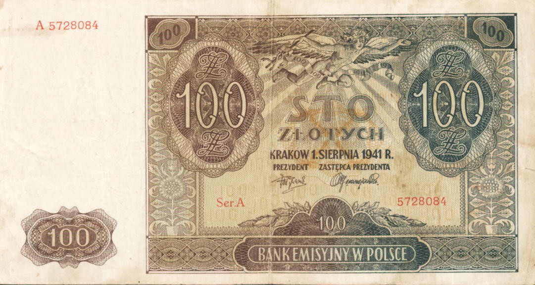 POLSKA Banknot 100 zł / 1941 r. X - seria A