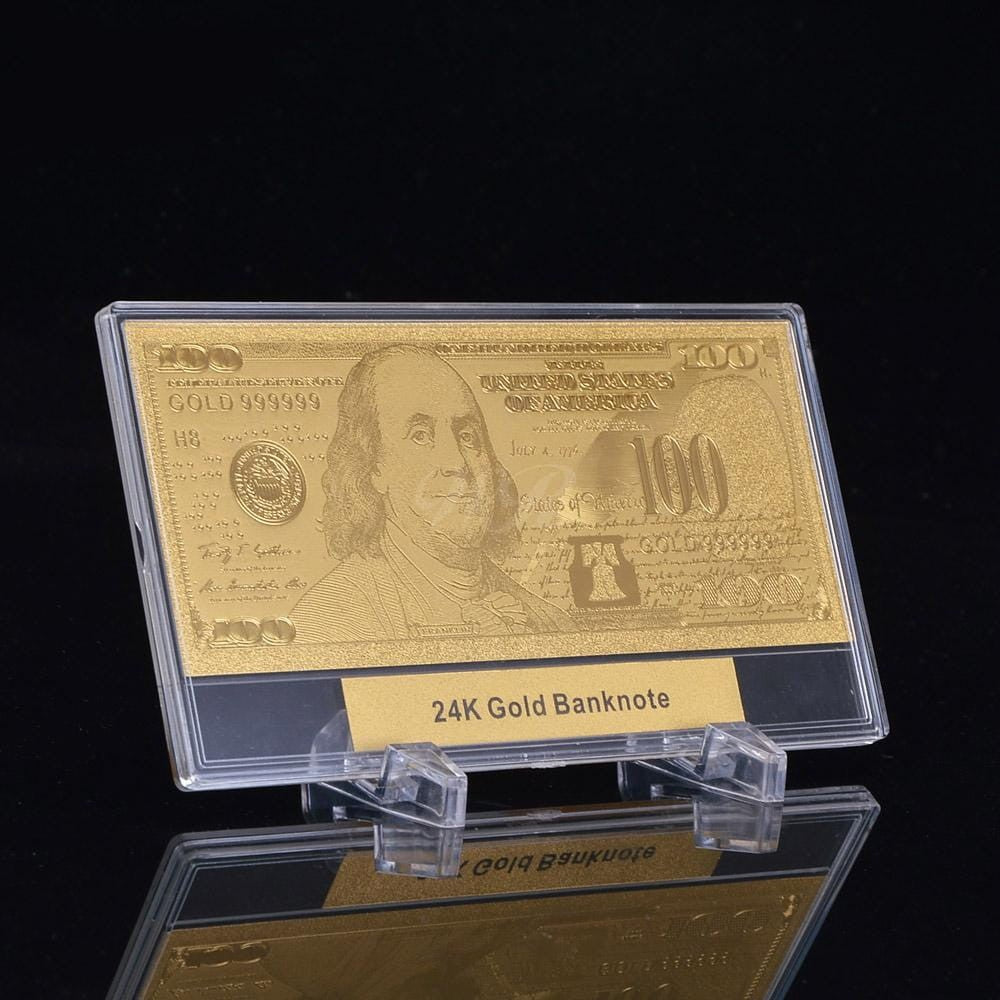 USA: Banknot złocony 100$ - STO dolarów (3)