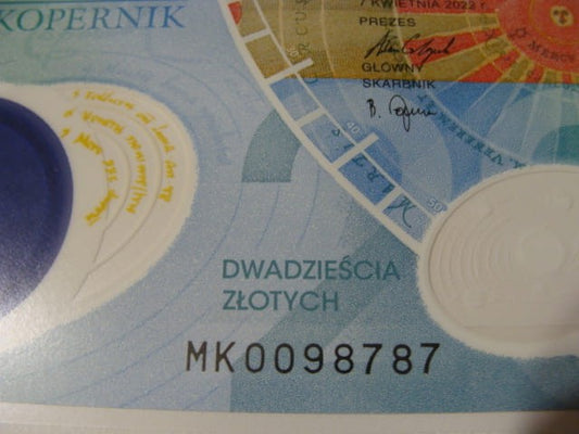 Ciekawy nr serii 20 zł / 2023 r. - Mikołaj Kopernik - 0098787