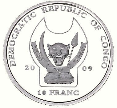 KONGO 10 franków / 2009 - Zebra