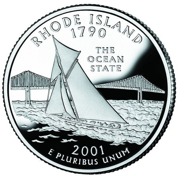USA: 25 Centów / 2001 r. - Rhode Island (nr 13)