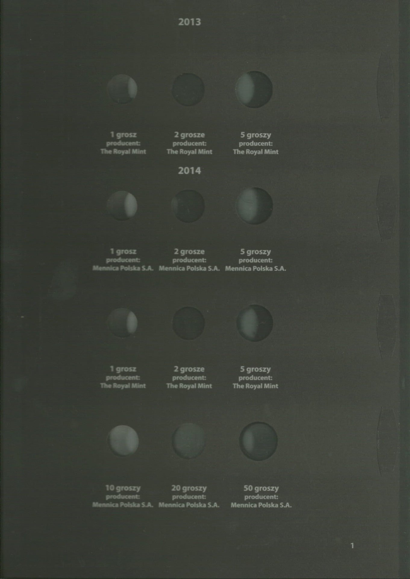 2013-2017 album / klaser rocznikowy na monety obiegowe