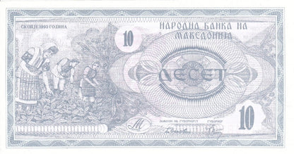 MACEDONIA  Banknot 10 Denarów / 1992 r.