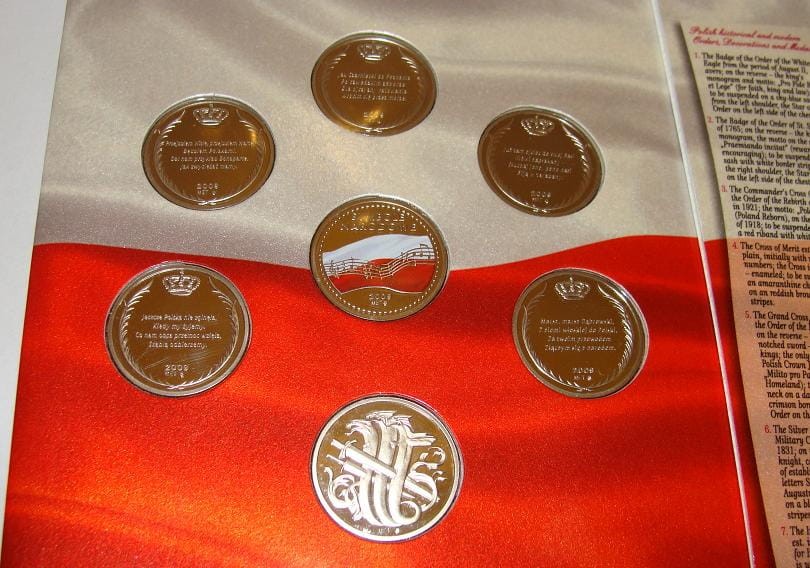 Zestaw: SYMBOLE NARODOWE POLSKI - ORDERY I ODZNACZENIA  PAŃSTWOWE