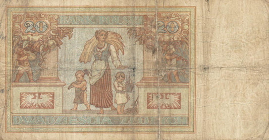 POLSKA  Banknot 20 zł / 1931 r. XX - seria AR.