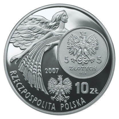 10 zł / 2007 r. -  Dzieje złotego: 5 zł z 1928 r. – Nike