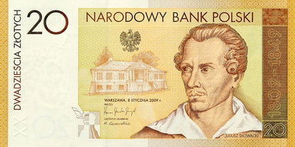 Banknot 20 zł / 2009 r. - Juliusz Słowacki