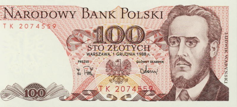 POLSKA  Banknot 100 zł / 1988 r. X X - seria TK (2)