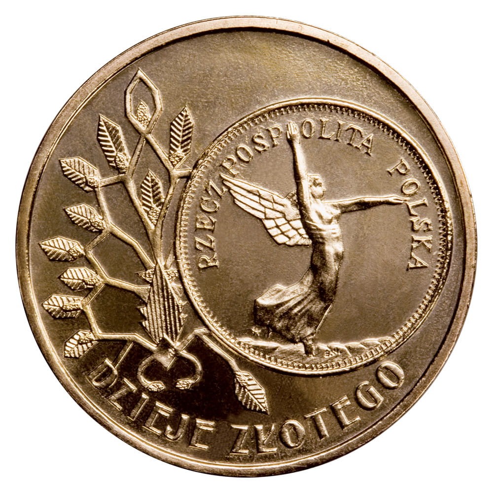 2 zł / 2007 r. - Dzieje Złotego: 5 zł Nike z 1928 r.