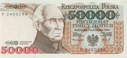 POLSKA  Banknot 50.000 zł / 1993 r. X