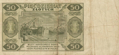 POLSKA  Banknot 50 zł / 1948 r. XX
