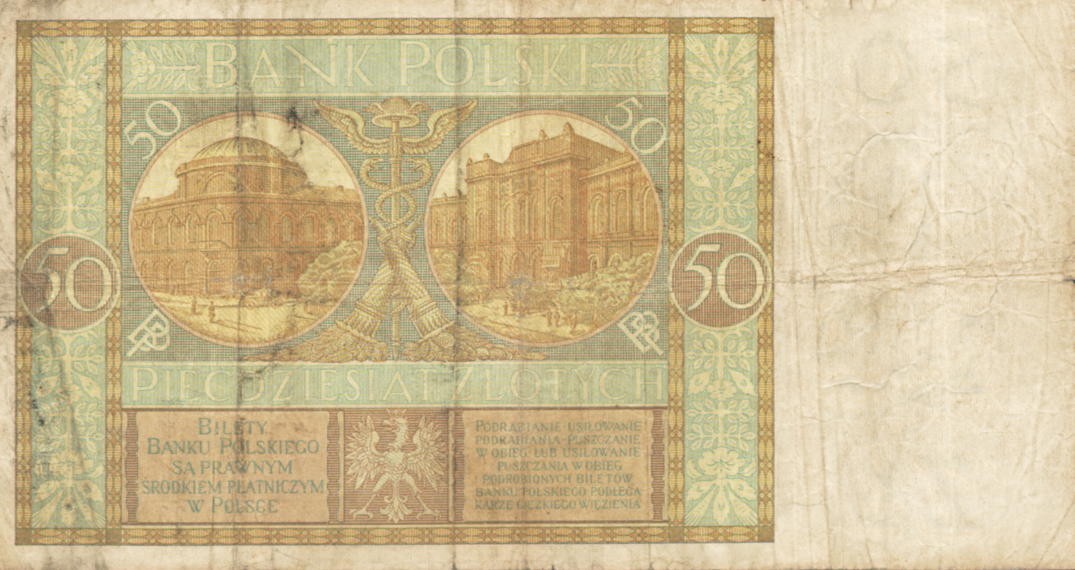 POLSKA  Banknot 50 zł / 1929 r. XX. - seria CL.