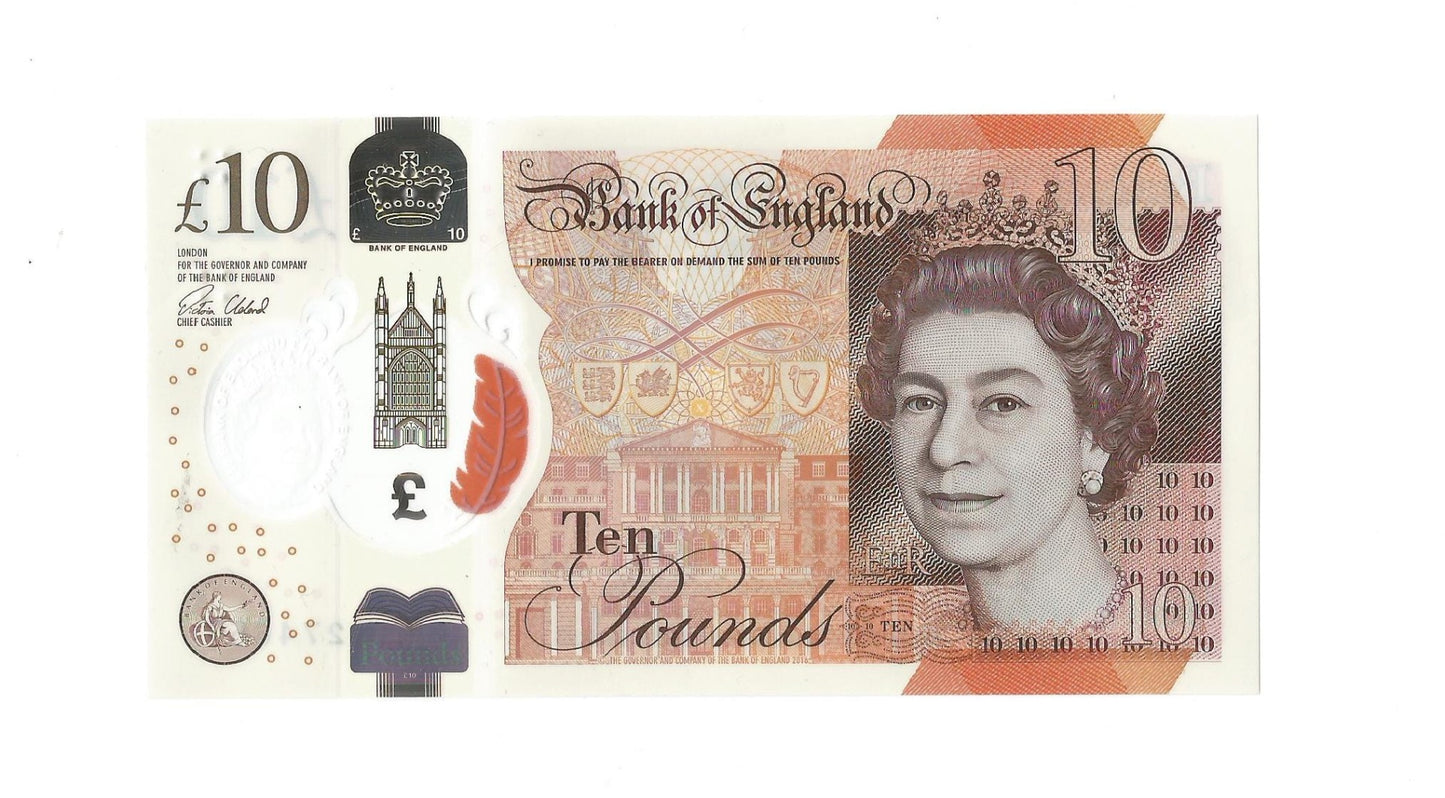 ANGLIA Banknot polimerowy 10 Funtów / 2017 r .