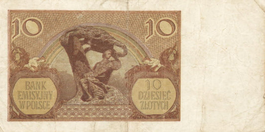 POLSKA  Banknot 10 zł / 1940 r. X - seria L.
