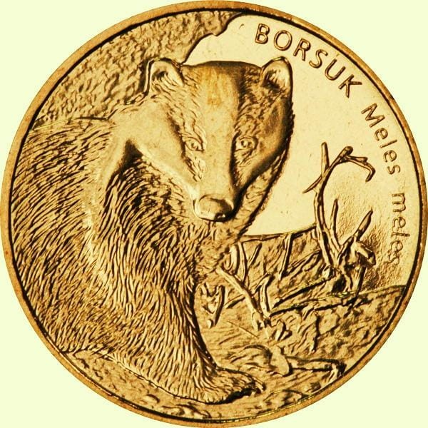 2 zł / 2011 r. - Zwierzęta Świata – Borsuk