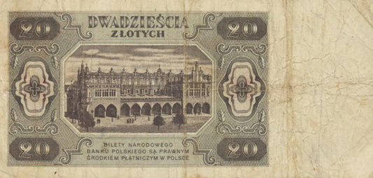 POLSKA  Banknot 20 zł / 1948 r. XX
