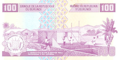 BURUNDI  Banknot 100 Franków / 2011 r.