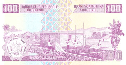 BURUNDI  Banknot 100 Franków / 2011 r.
