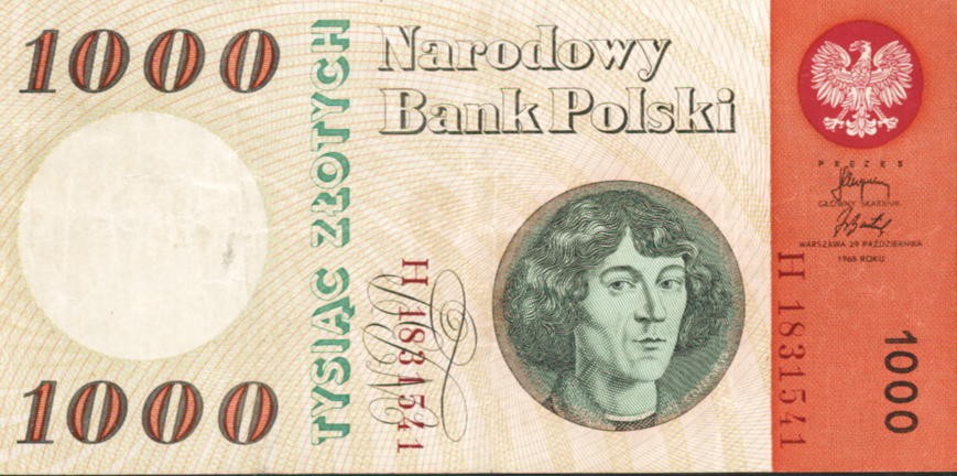 POLSKA  Banknot 1.000 zł / 1965 r. X - seria H