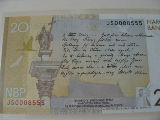 Ciekawy nr serii  20 zł / 2009 r. - Juliusz Słowacki - 0008555