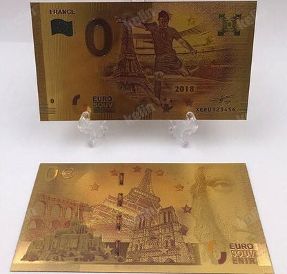 Banknot złocony:  "0" -  zero Euro / Francja