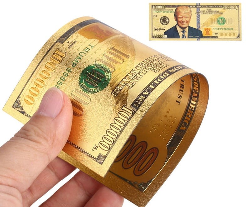 USA: Banknot złocony i kolorowany: Donald Trump 1.000.000$ - MILION dolarów