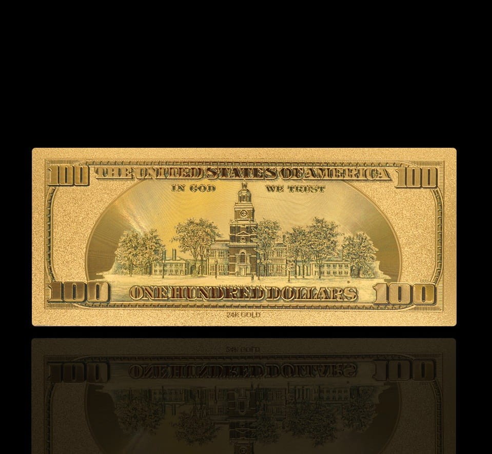 USA: Banknot złocony 100$ - STO dolarów (1)