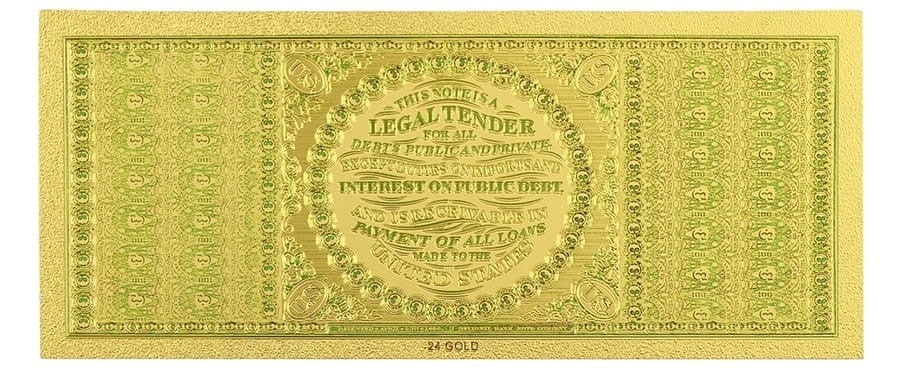 USA: Banknot złocony 100$ - STO dolarów /1863