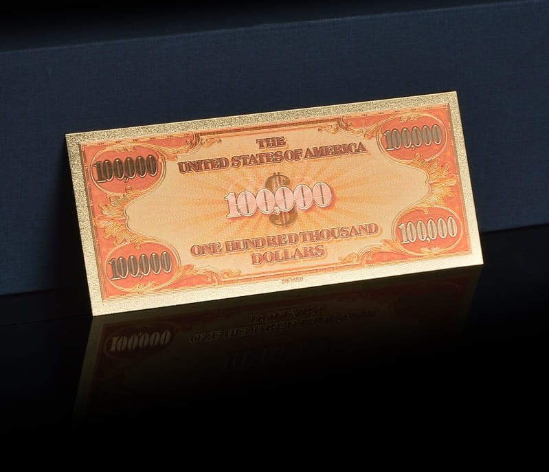 USA: Banknot złocony 100.000$ -  STO TYSIĘCY dolarów /1928