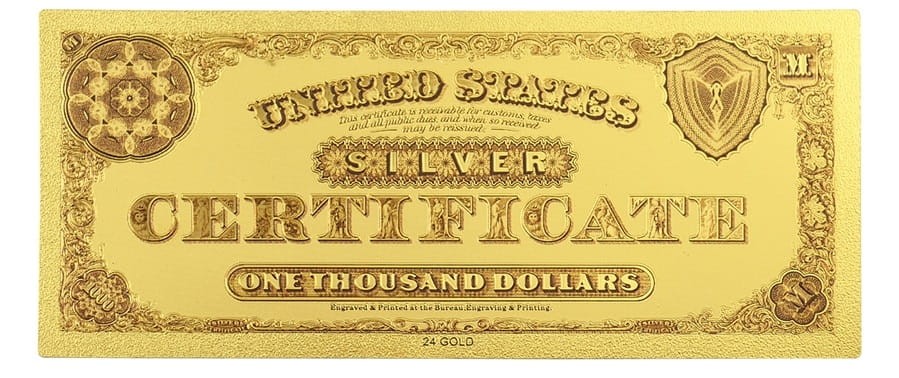 USA: Banknot złocony 1000$ - TYSIĄC dolarów /1878