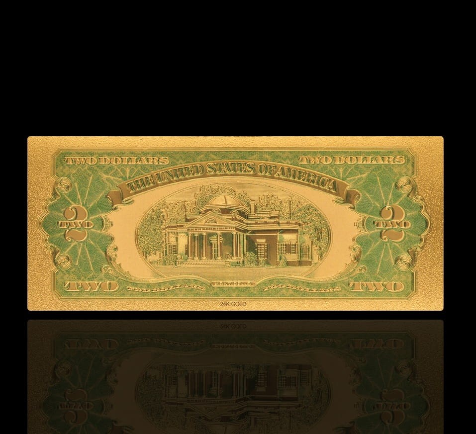 USA: Banknot złocony 2$ - DWA dolary /1928