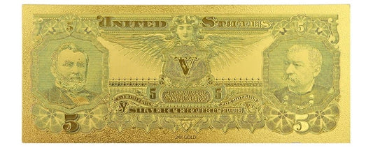 USA: Banknot złocony 5$ - PIĘĆ dolarów /1896