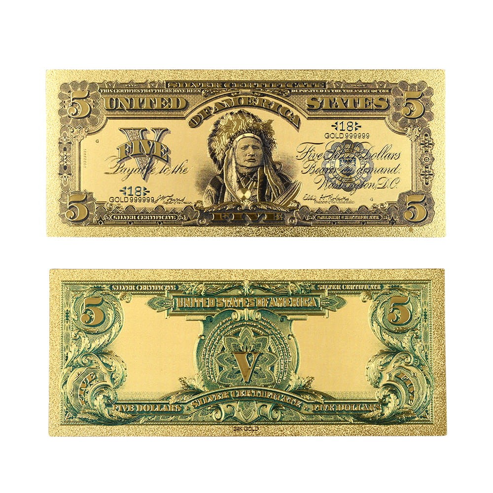 USA: Banknot złocony 5$ - PIĘĆ dolarów /1899