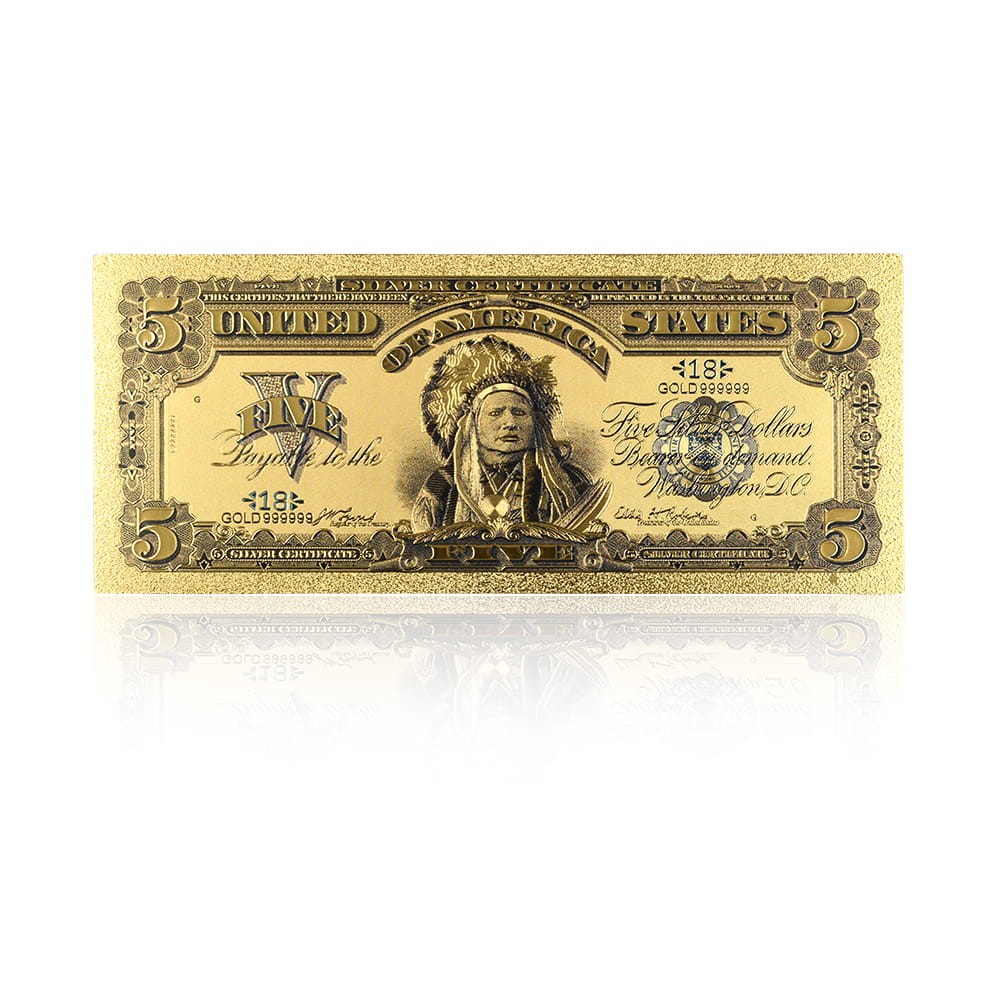 USA: Banknot złocony 5$ - PIĘĆ dolarów /1899