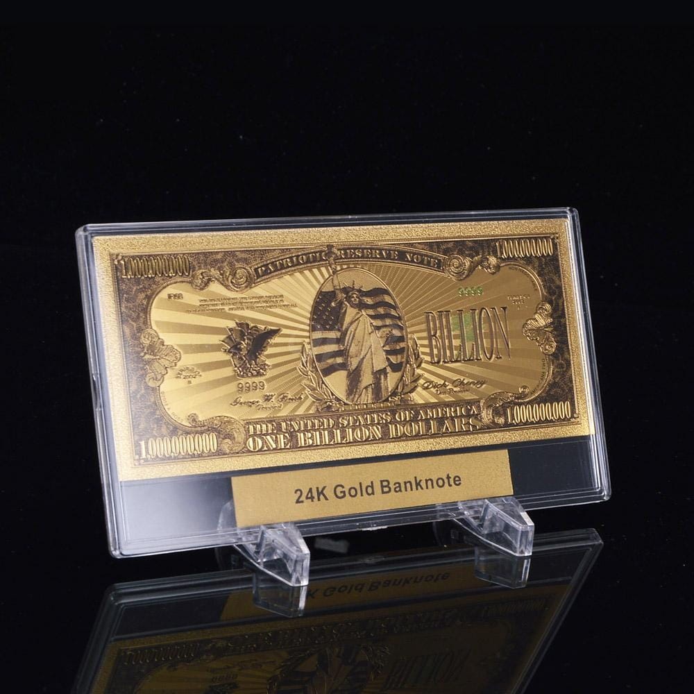 USA: Banknot złocony i kolorowany 1.000.000.000$ - MILIARD dolarów  (ze stojakiem)