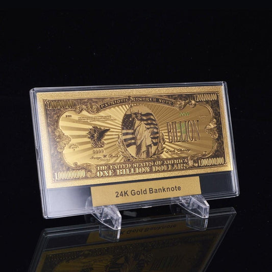 USA: Banknot złocony i kolorowany 1.000.000.000$ - MILIARD dolarów  (ze stojakiem)