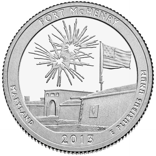 USA:  25 Centów / 2013 r. -  Fort McHenry (nr 19)