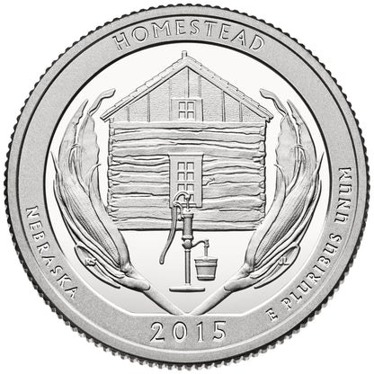 USA:  25 Centów / 2015 r. -  Homestead National Monument of America (nr 26)