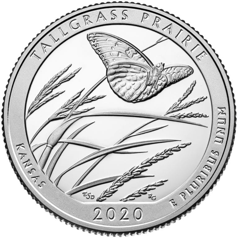 USA:  25 Centów / 2020 r. - Tallgrass Prairie National Preserve (nr 55)