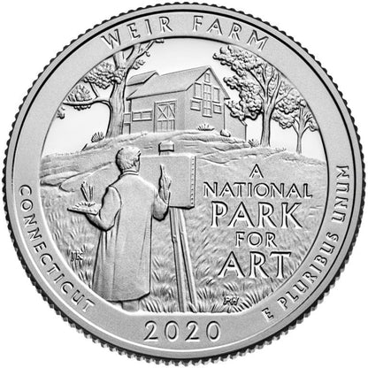 USA:  25 Centów / 2020 r. - Weir Farm National Historic Site (nr 52)