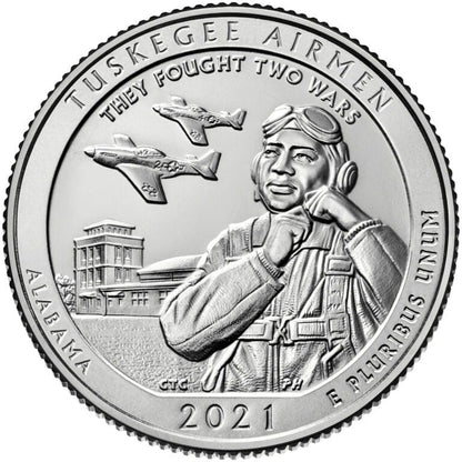USA:  25 Centów / 2021 r. - Tuskegee Airmen National Historic Site (nr 56)