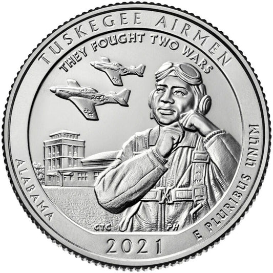 USA:  25 Centów / 2021 r. - Tuskegee Airmen National Historic Site (nr 56)