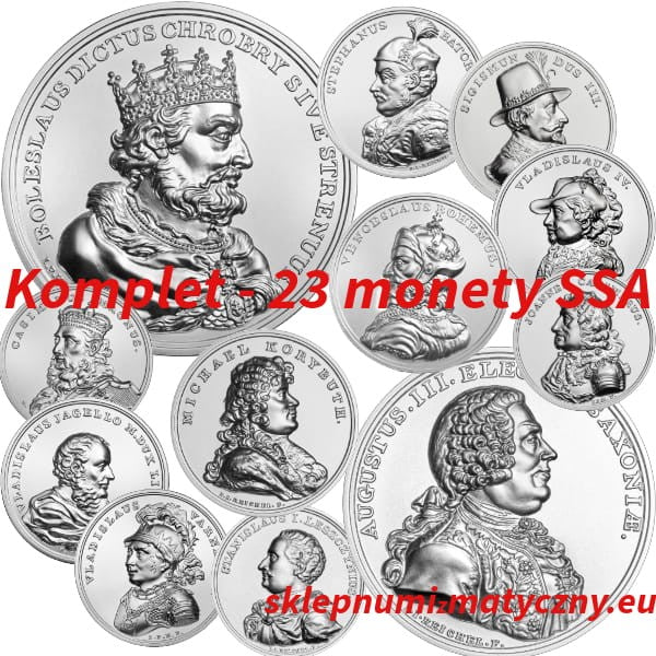 Komplet - 23 monety: 50 zł - SSA z lat 2013 - 2023